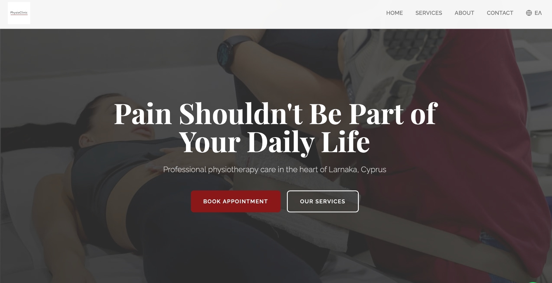 PhysioClinic website designed by Webly Cyprus